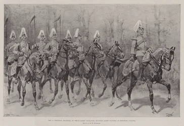 The 1st Prussian Dragoons, of which Queen Alexandra succeeds Queen Victoria as Honorary Colonel